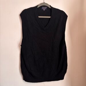 Club Room Sweater Vest Black Estate Cashmere V-Neck Luxurious Mens Large